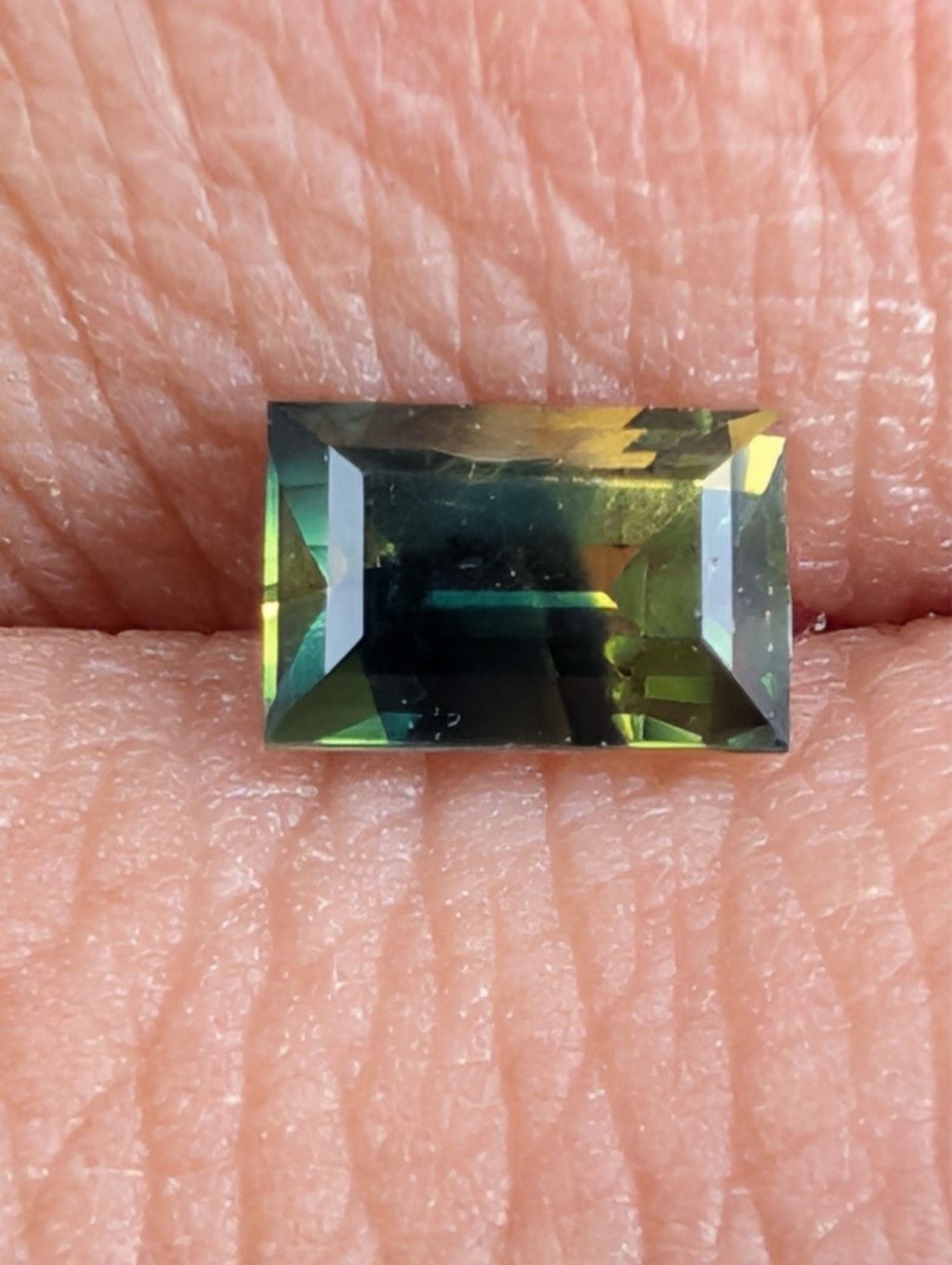 USA seller .63 IF Parti Sapphire faceted gemstone