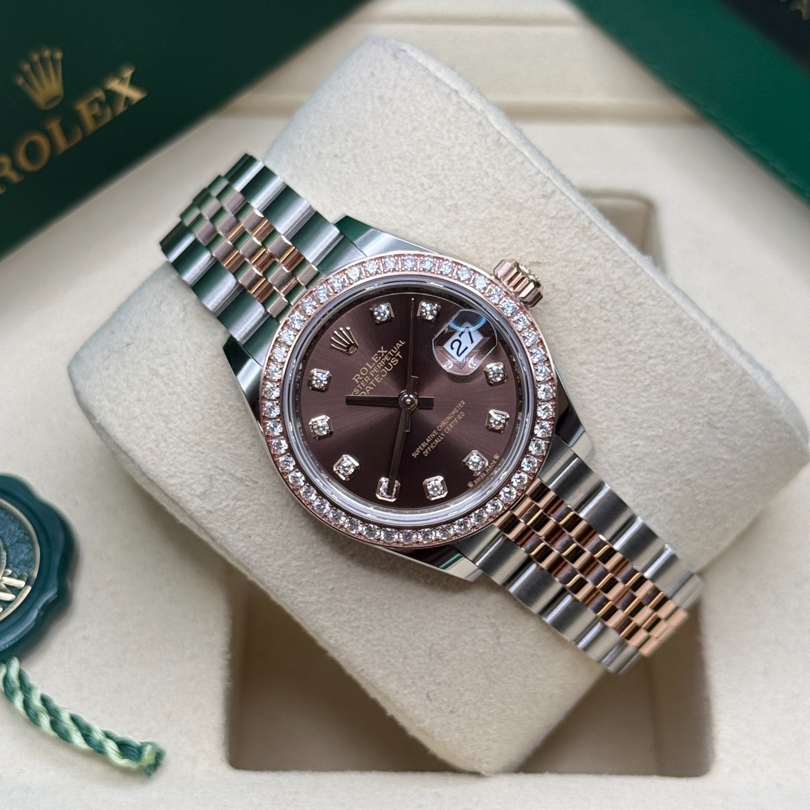 Rolex Lady-Datejust NEW 2026 Chocolate Diamond Dial Two Tone Rose Gold Diamond