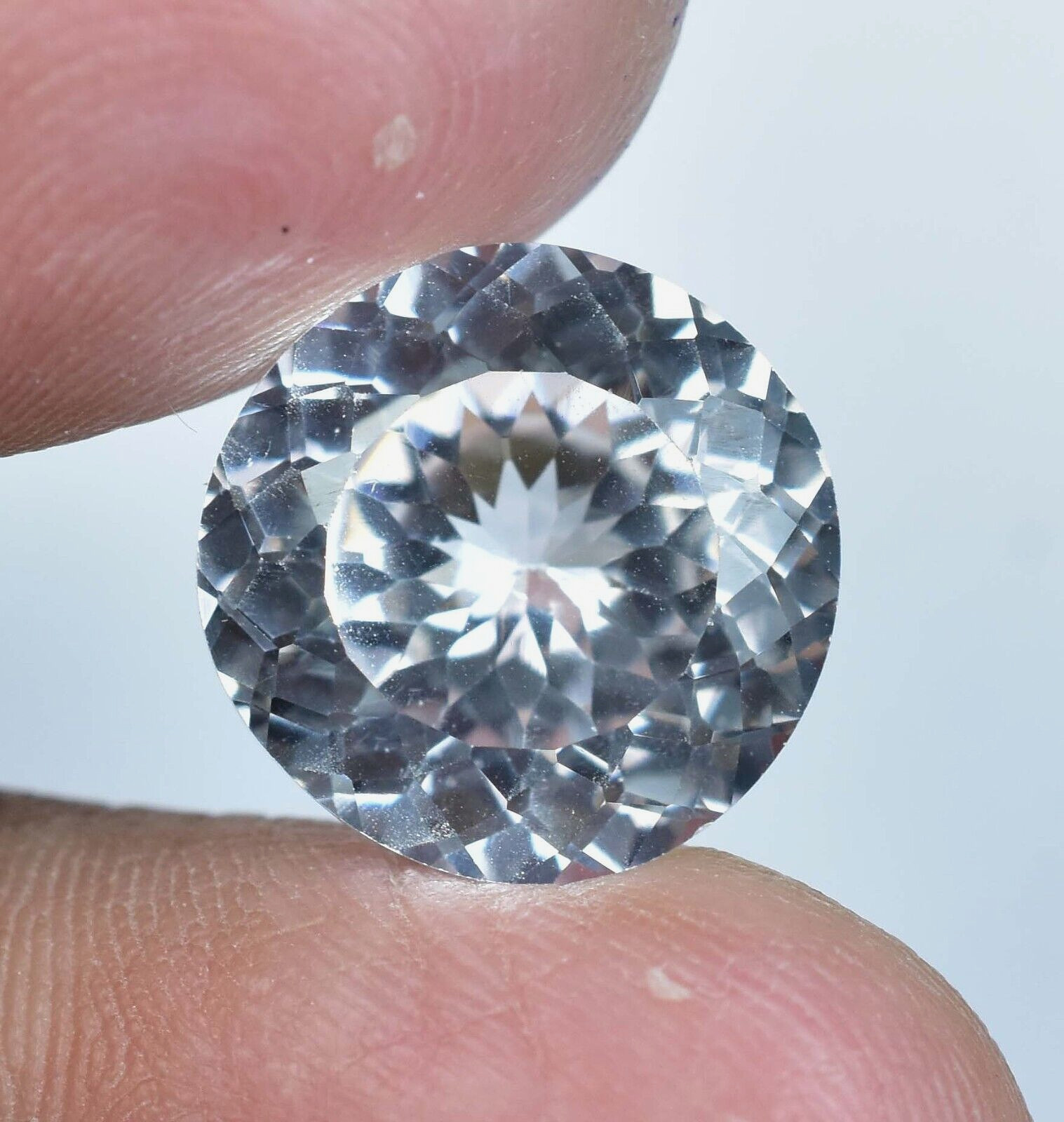 20.00 CT Natural Montana White Sapphire Round Certified Flawless Loose Gemstone
