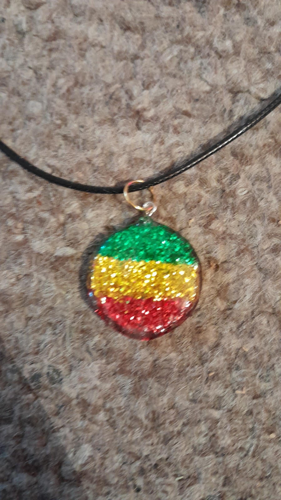 RASTA REGGAE – necklace / design size 2.5cm X 2.5cm approx FAST UK DELIVERY