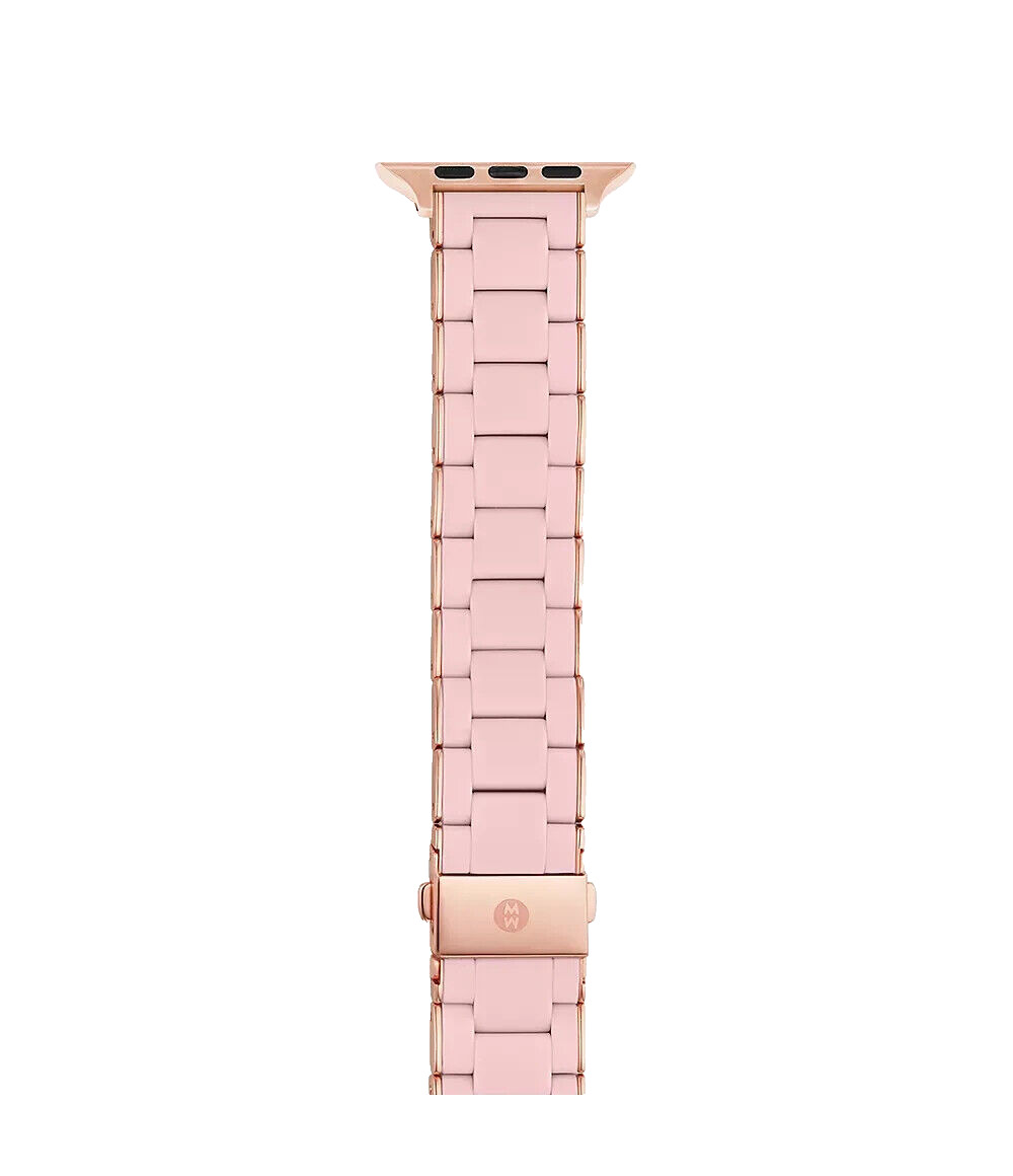 Michele 38/40mm 42/44mm Pink Silicone-Wrapped Apple Watch Bracelet MS20AS0001