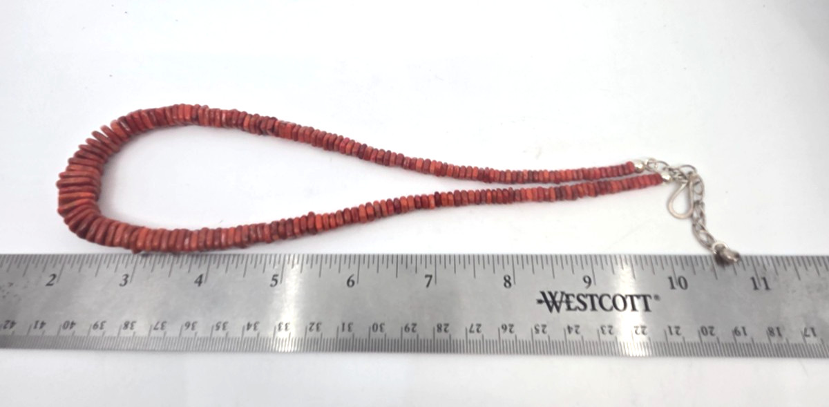 DTR Mine Finds By Jay King Coral Square Graduated Sterling Silver 925 Necklace.