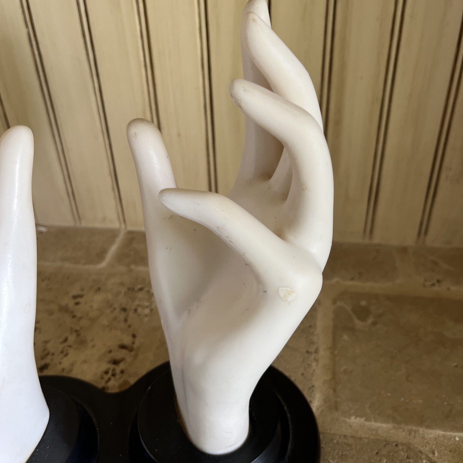 Vintage 1990 E&B Giftware Double 2 Hands Mannequin Jewelry Rings Display