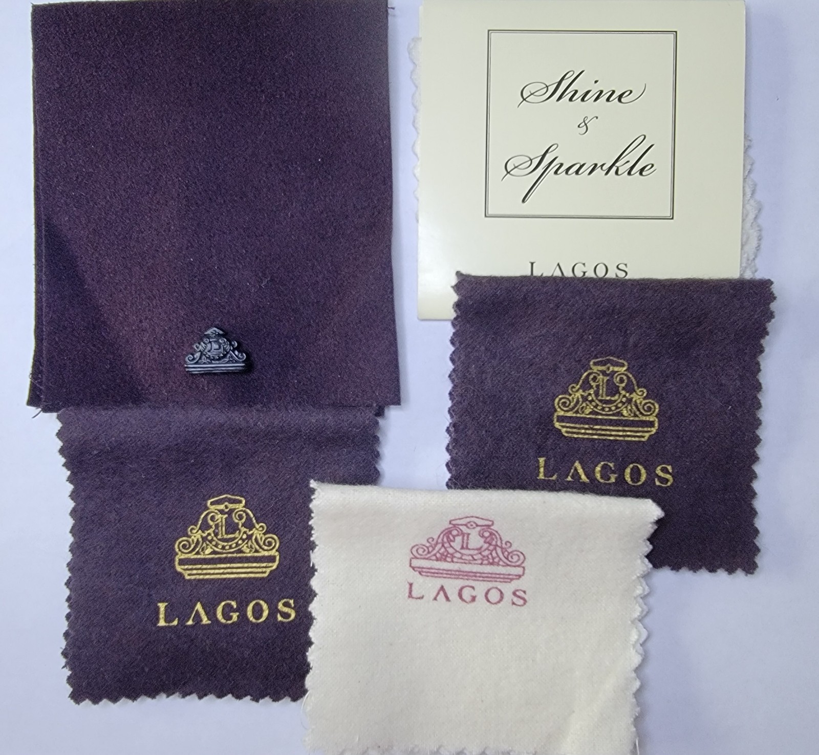 Lagos Jewelry Pouch with Polishing Cloths for earrings, rings, cufflinks, etc