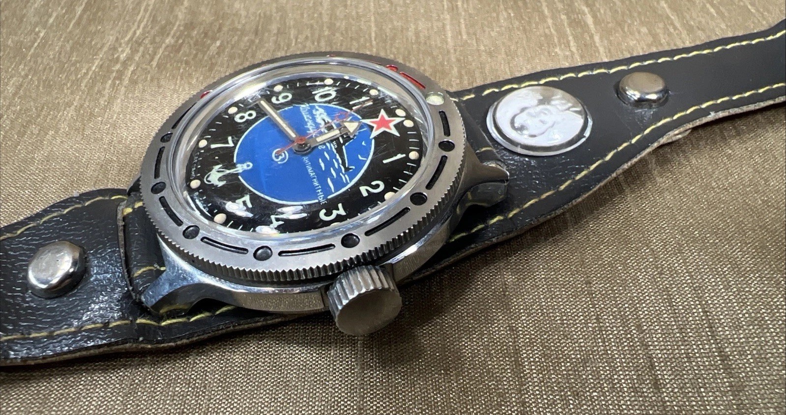 Vintage Watch Vostok Wostok Amphibia Komandirskie Submarine USSR Original Strap