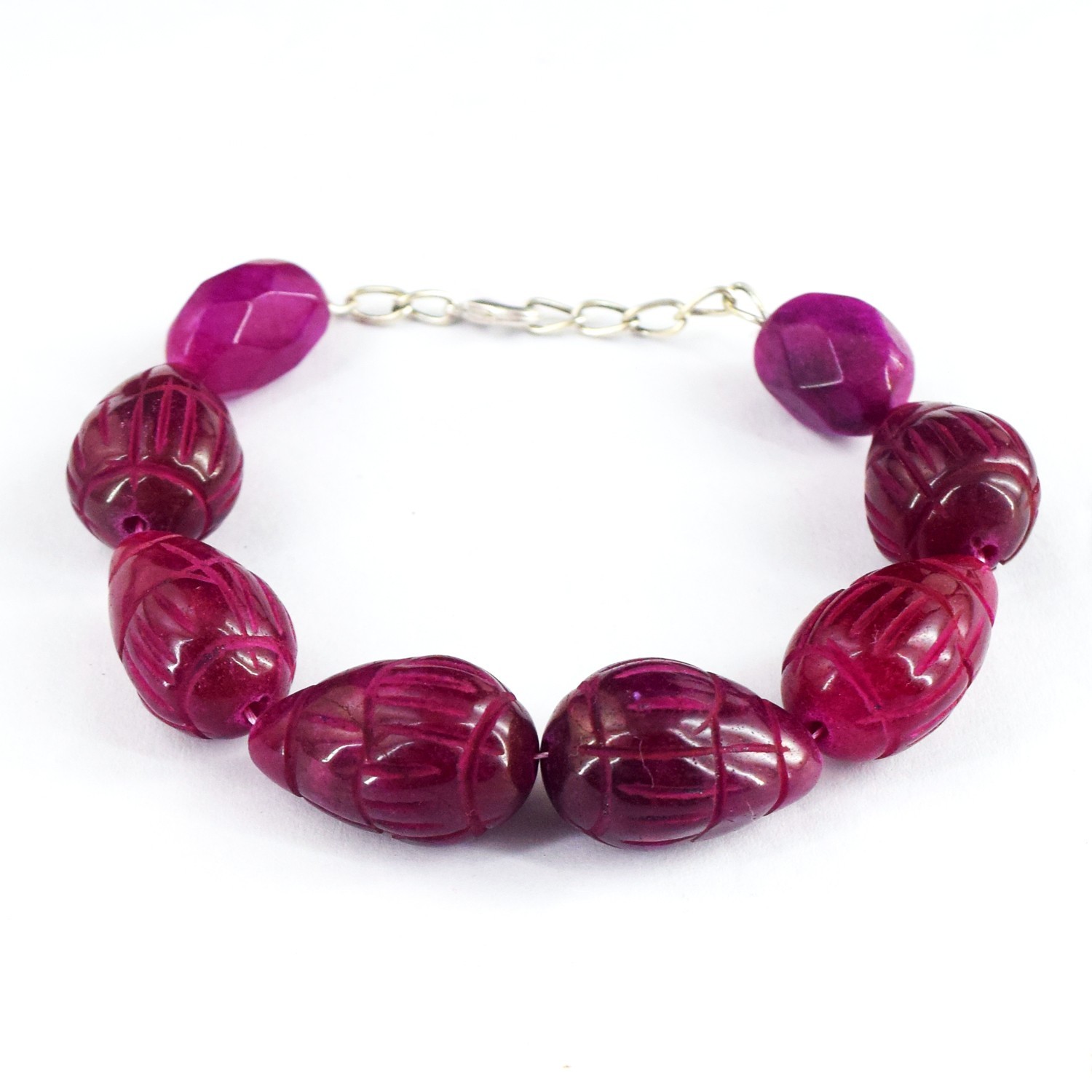 Awesome Massive 218.00 Cts Ruby Carved Best Beaded Wonderful Bracelet RK 17 E778