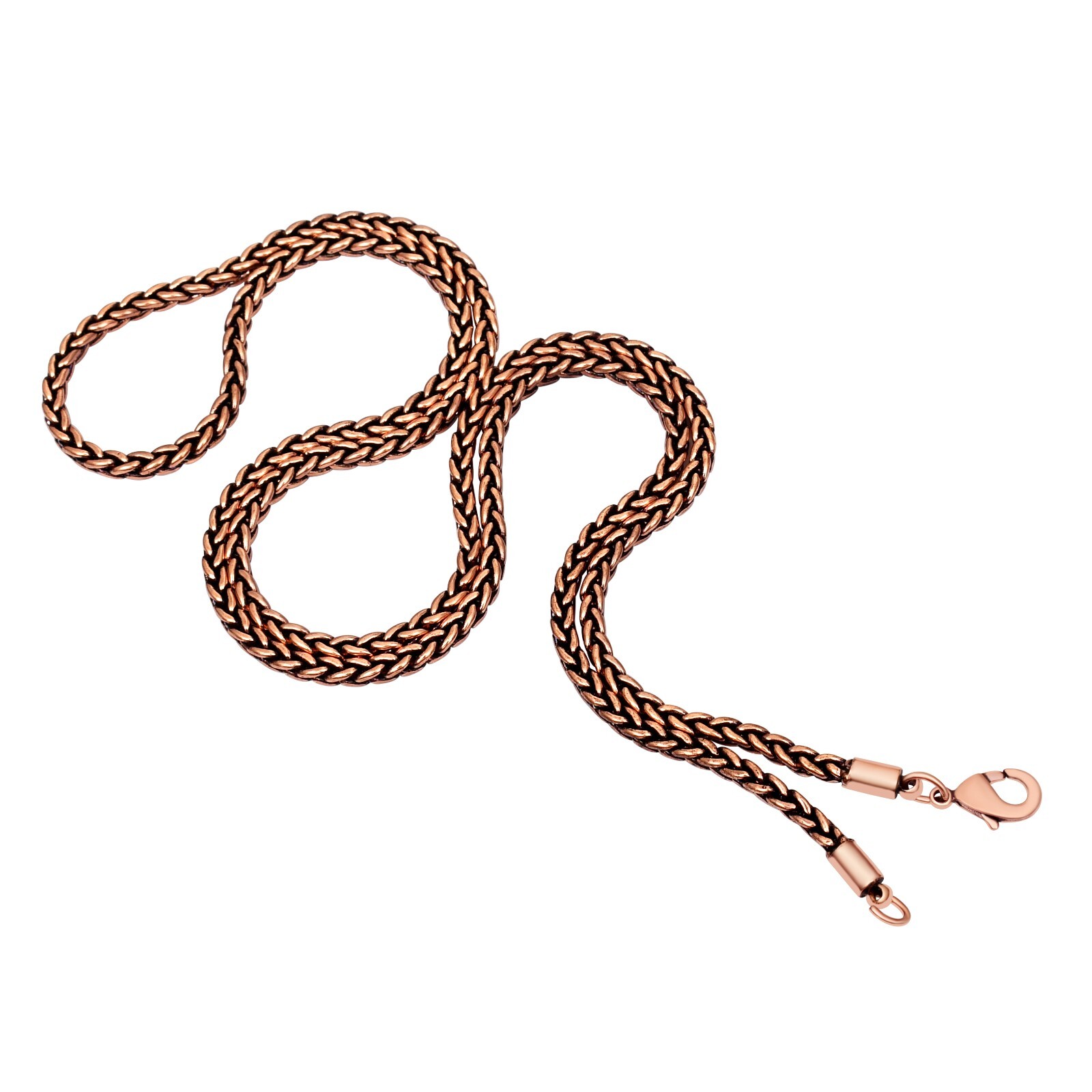 Pure Copper Wheat Chain 100% Oxidized Handmade Necklace Gift For Jewelry RJ-16