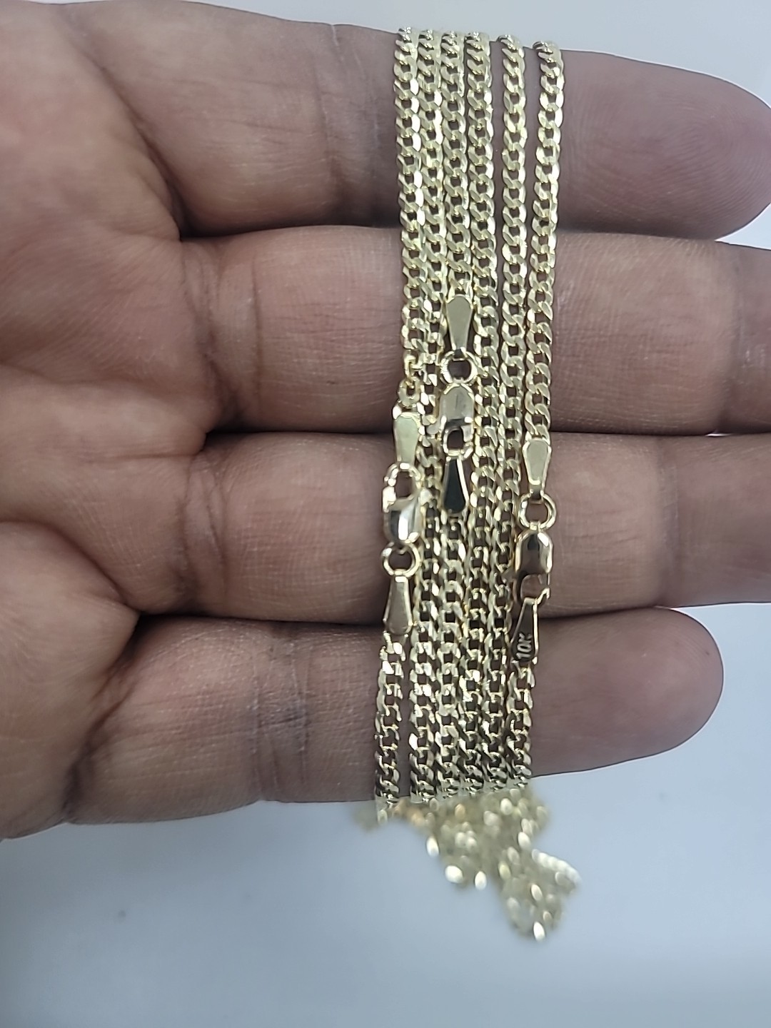 10KT Cuban Necklace 2mm Solid, Lobster Lock, Real Gold High Polished, Brand New