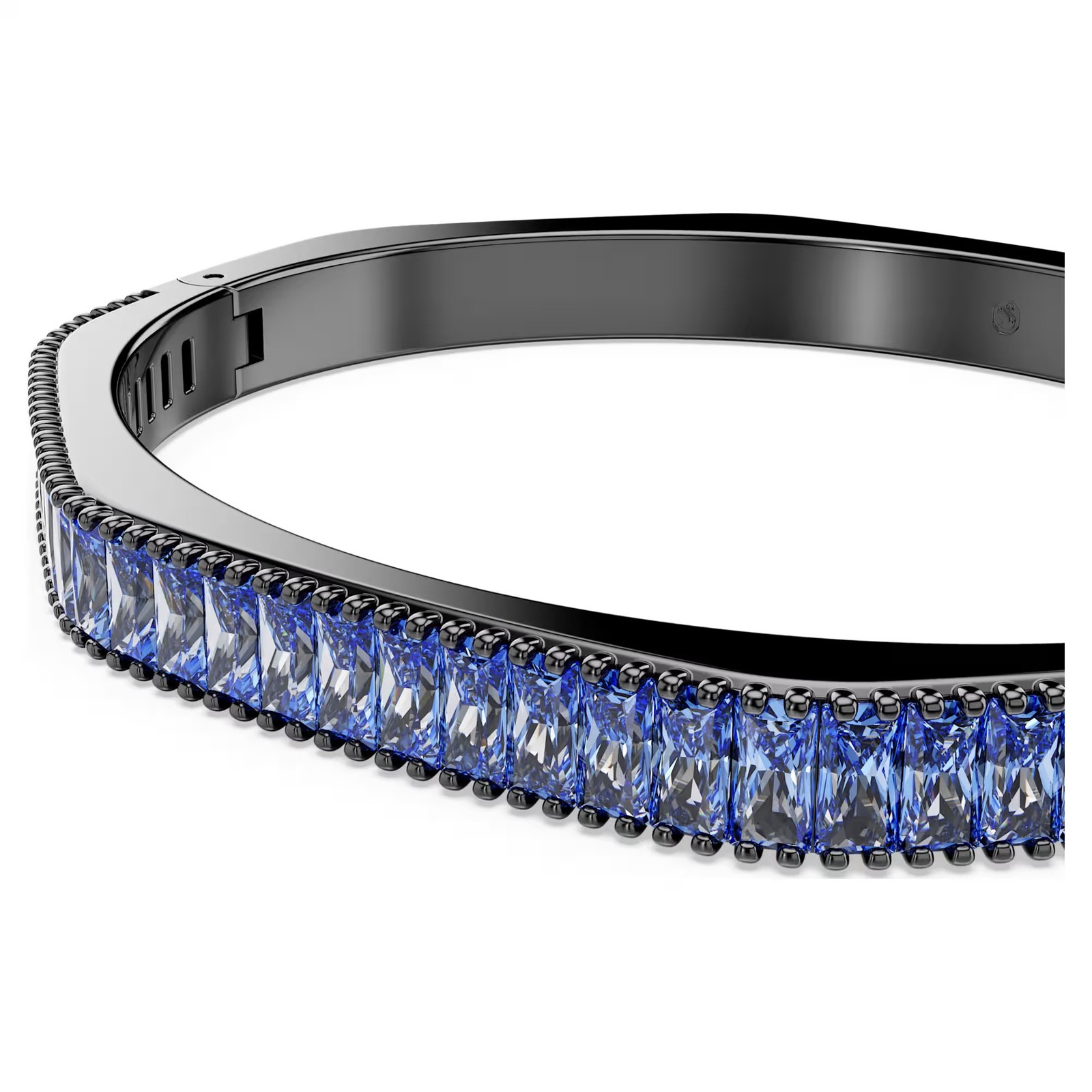 Swarovski Matrix Bangle Octagon Shape, Blue, Ruthenium Plated 5705776 (Size M)