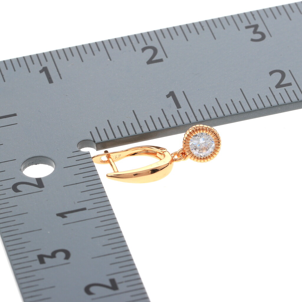 Gold Tone Gold Plated Metal English Lock Stud Earrings XPE2725-GLD