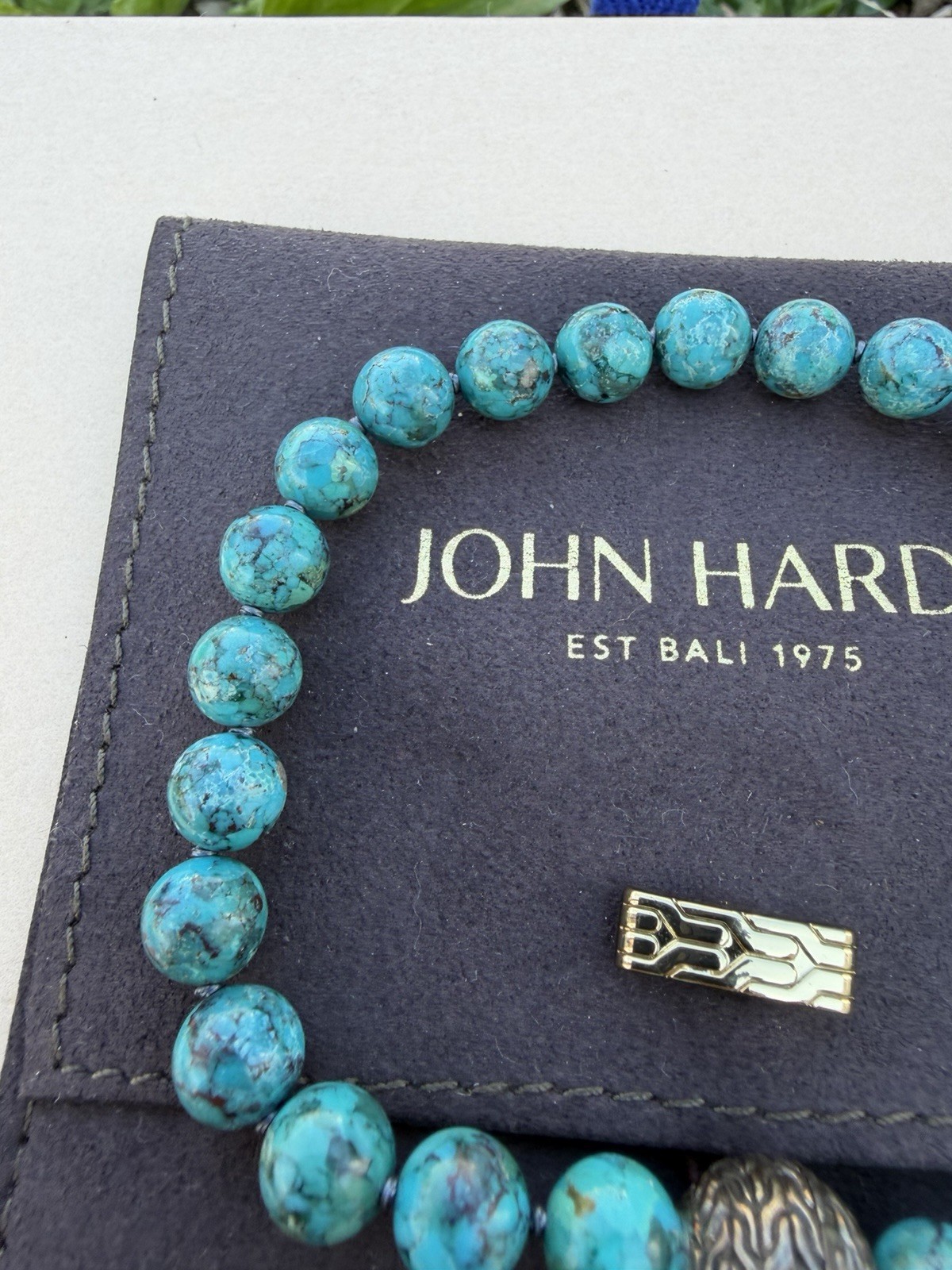 John Hardy 925 Sterling Silver turquoise Beads Bracelet