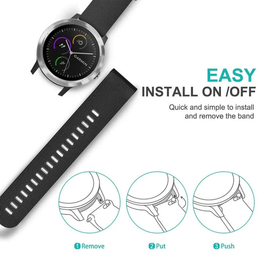 Replacement Sport Strap for Garmin Vivoactive 5 4 4S 3 Venu 3 3S 2S Vivomove 3