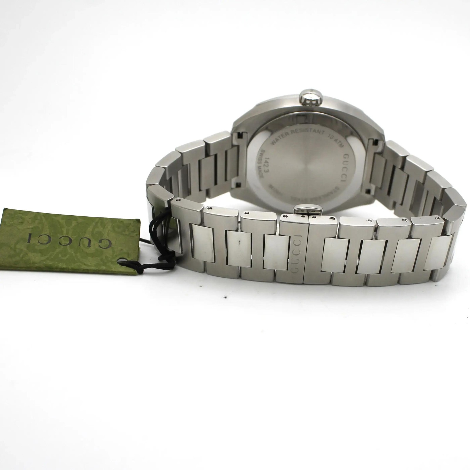 Gucci GG2570 41MM Steel Date Black Dial Quartz Mens Watch YA142301