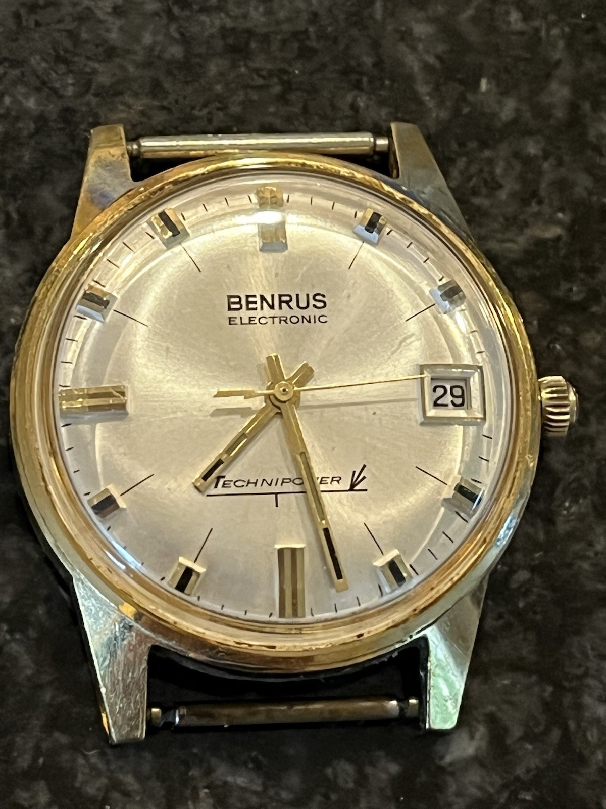VINTAGE BENRUS ELECTRONIC TECHNIPOWER Series 1345 Men’s Watch Working, No Band