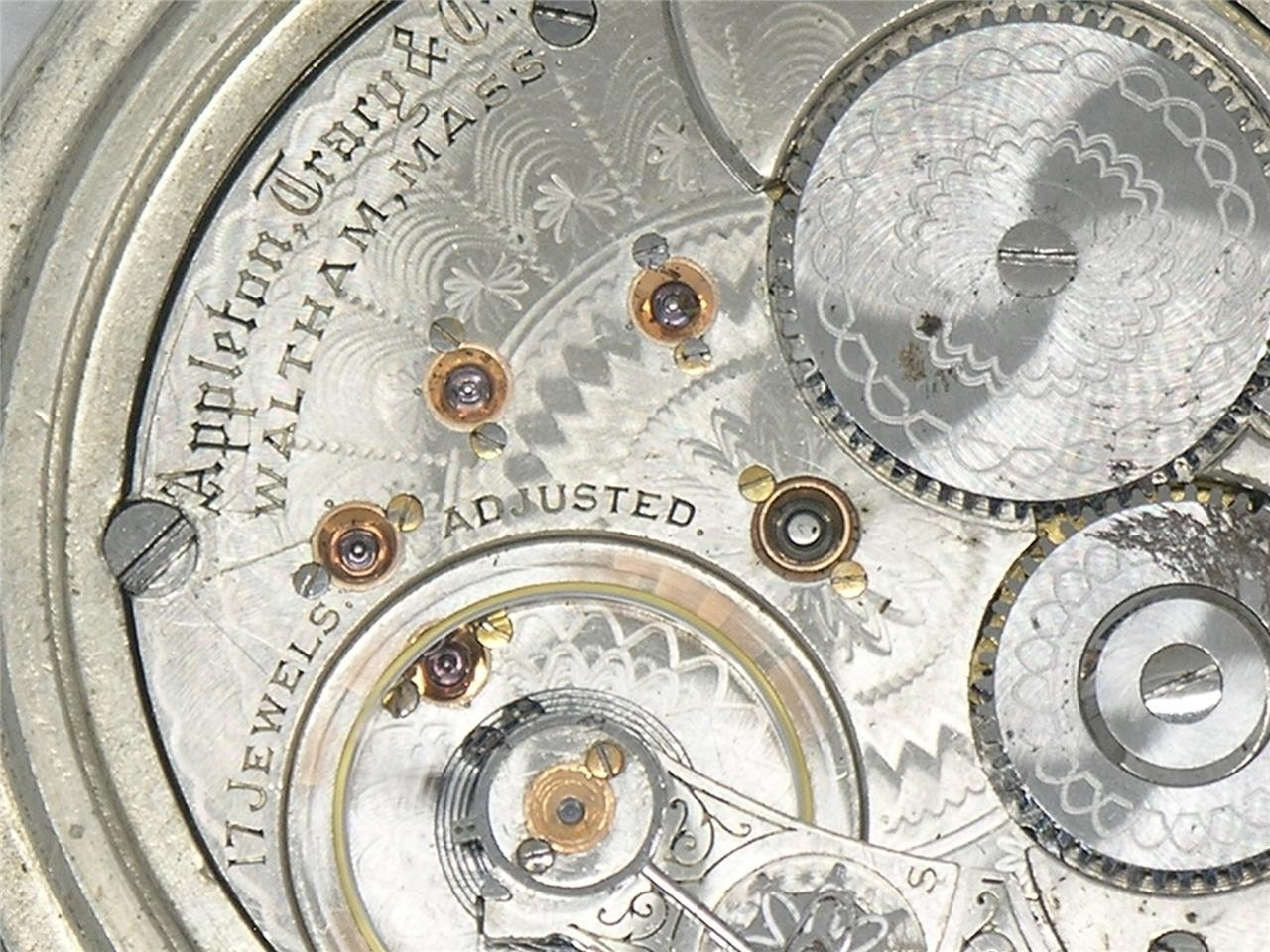 ANTIQUE 17 JEWEL APPLETON TRACY 1892 MODEL RAILROAD GRADE POCKET WATCH, RUNNING!