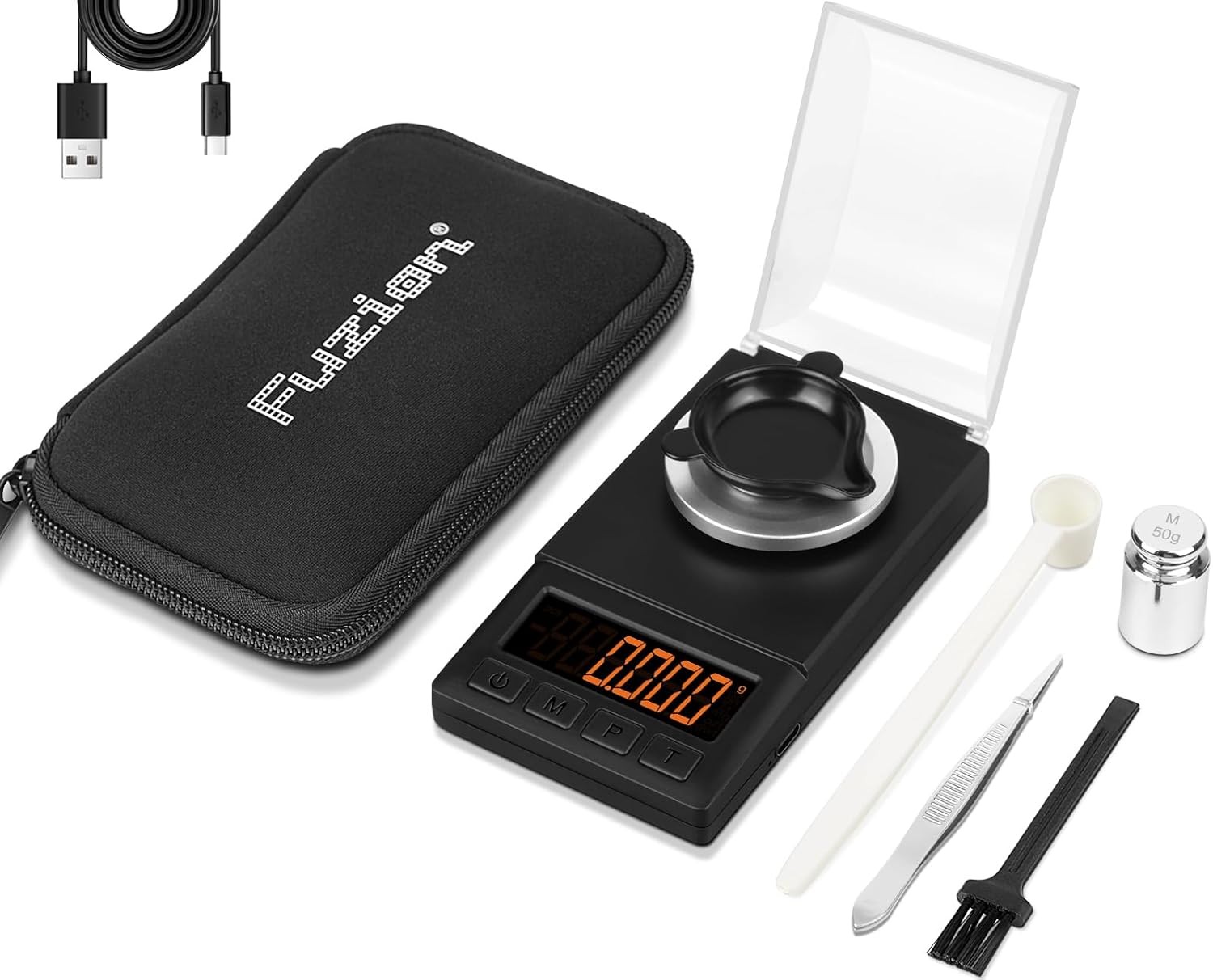 Fuzion Milligram Scale 50G/ 0.001G, Mg Scale, Jewelry Scale with LCD Backlit, Ta