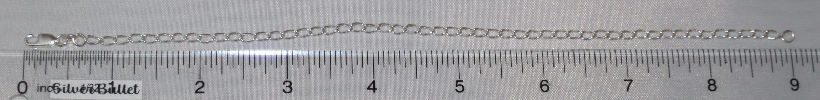 Sterling Silver 9 inch Basic Chain Anklet 2.3 grams India