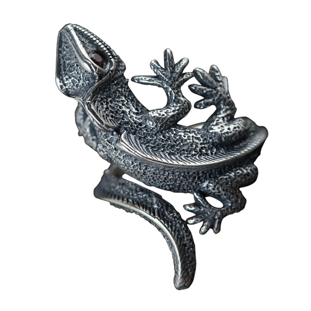 Retro Wedding Ring Chunky Silver Rings Lizard Jewelry Gecko Rings for Gift
