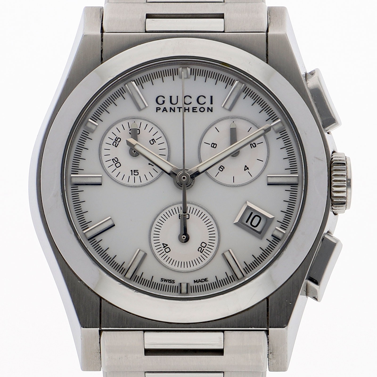 GUCCI YA115407 115.4 Pantheon white Dial Quartz Stainless Steel Unisex
