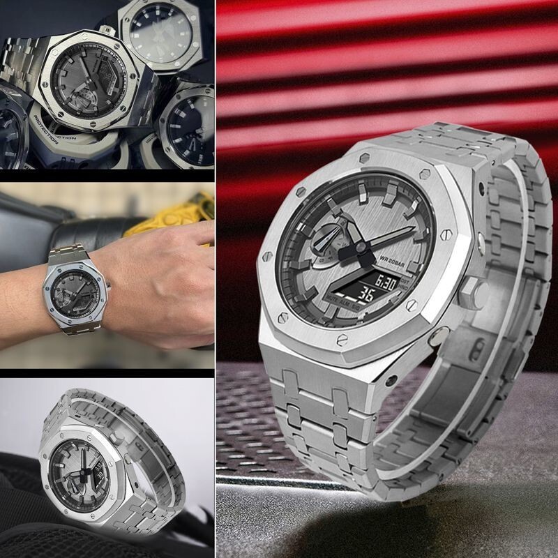 Steel AP Bezel Mod Kit Case Band for G-Shock GA-2100 GA2110 GM-2100 Cover Strap