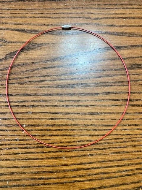 10 Stainless Steel Wire Collar Silvertone Clasp Pendant Necklace Red Color