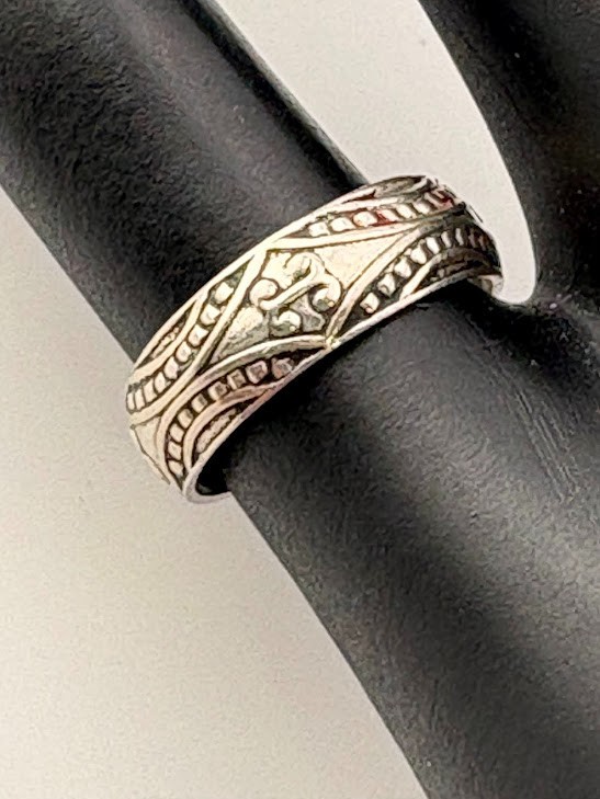 925 STERLING SILVER SOUTHWESTERN STYLE 5.4MM TOE PINKY RING SIZE 3.5 ADJUST 1419
