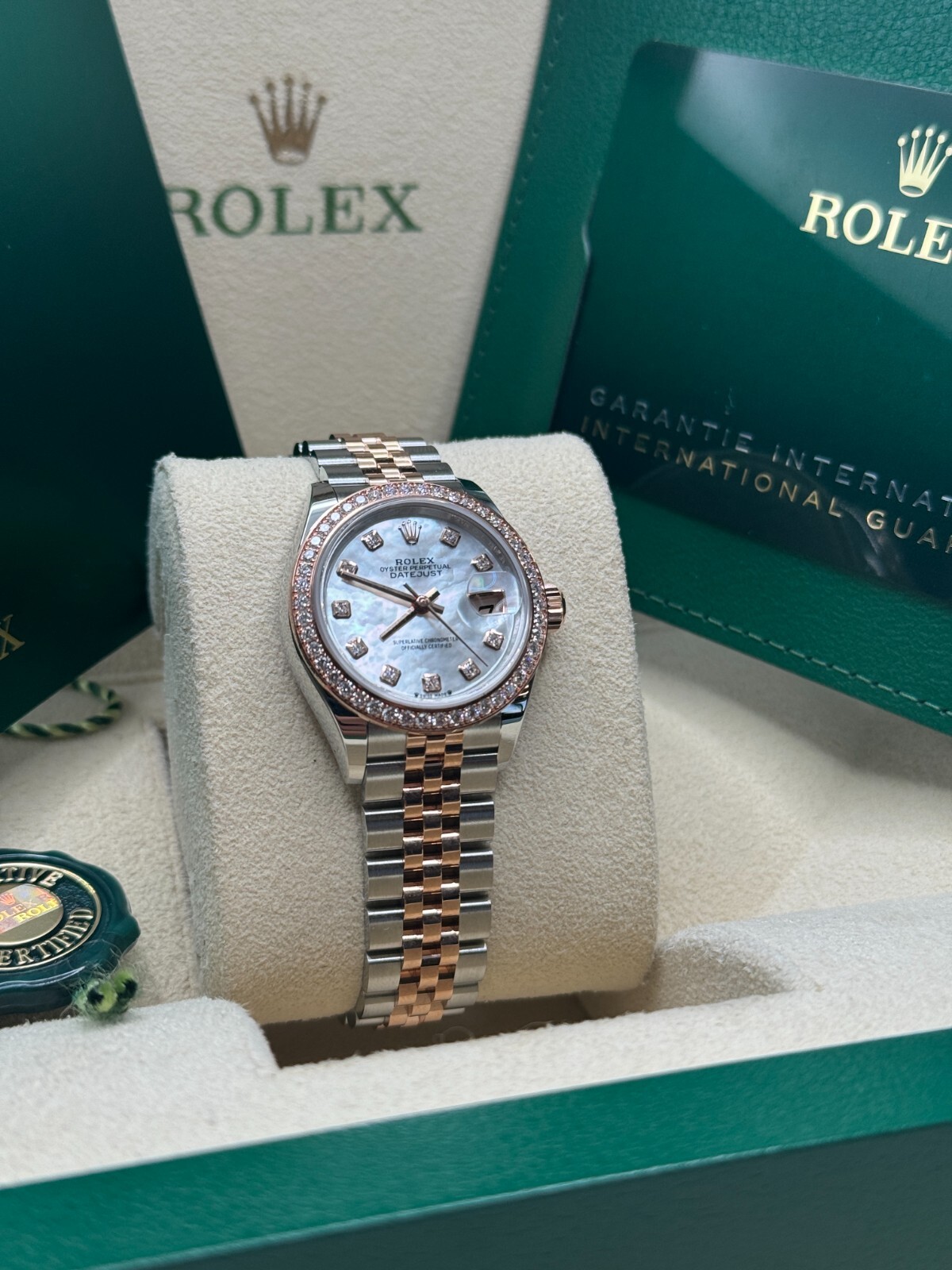 Rolex Lady-Datejust NEW 2023 Mother of Pearl Diamond Dial Diamond Bezel Two Tone