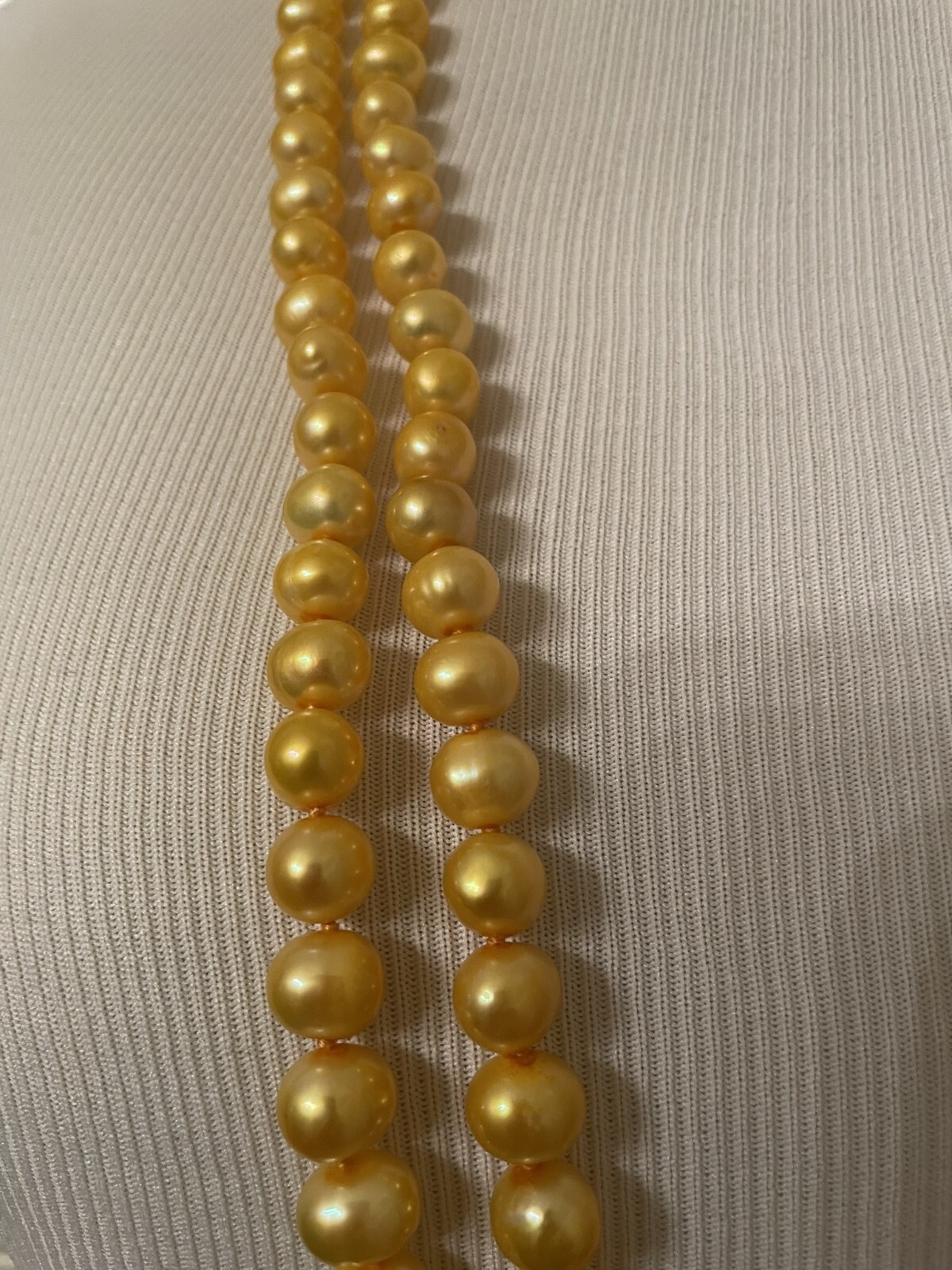 Freshwater Cultured Pearls, Long 72-inch-Loop Necklace, Approx 8-9mm, Dyed Gold