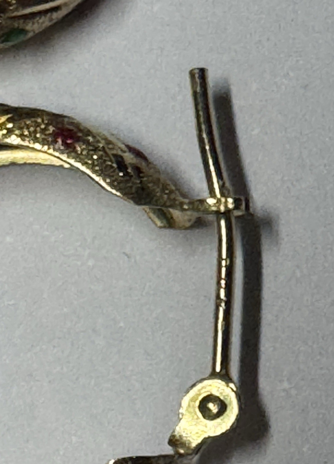 14K Yellow Gold Huggie Earrings with Gemstones dotted all around .9g