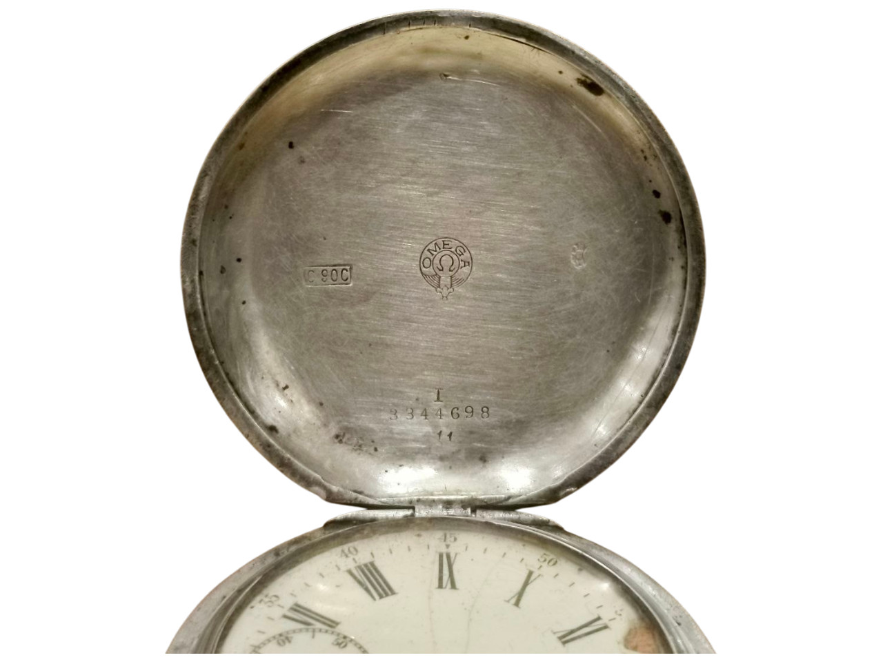Vintage Pocket Watch Omega – Silver Case – For Restoration or Parts