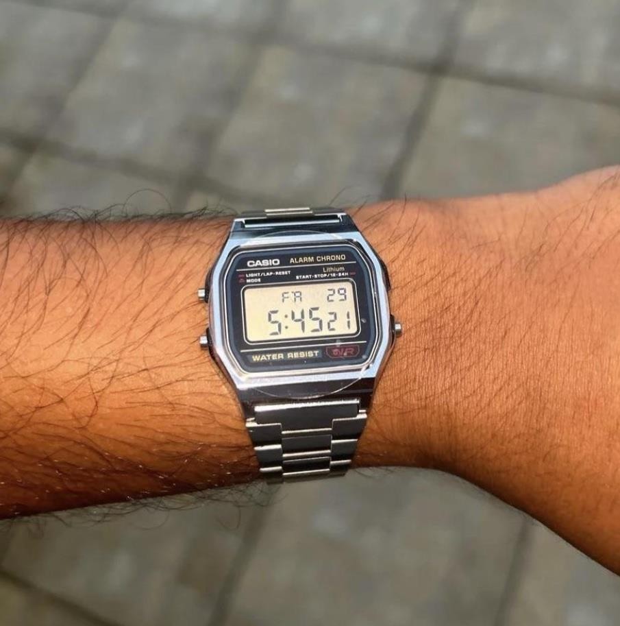 Casio A158WA-1D Vintage Series Digital Stainless Steel Quartz Unisex Retro Watch