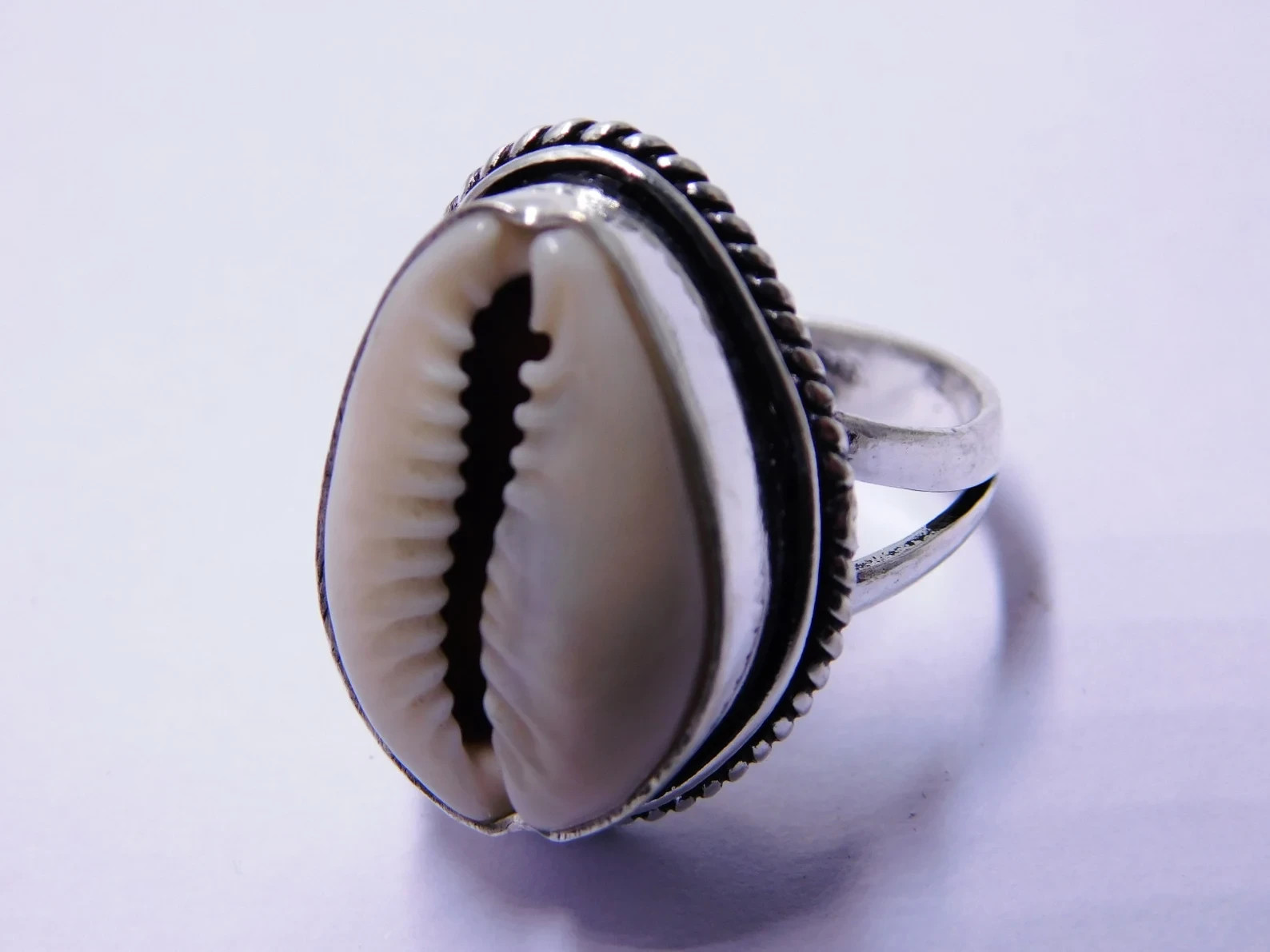 925 Sterling Silver, Solid Silver, Unisex, Shell Cowrie Ring