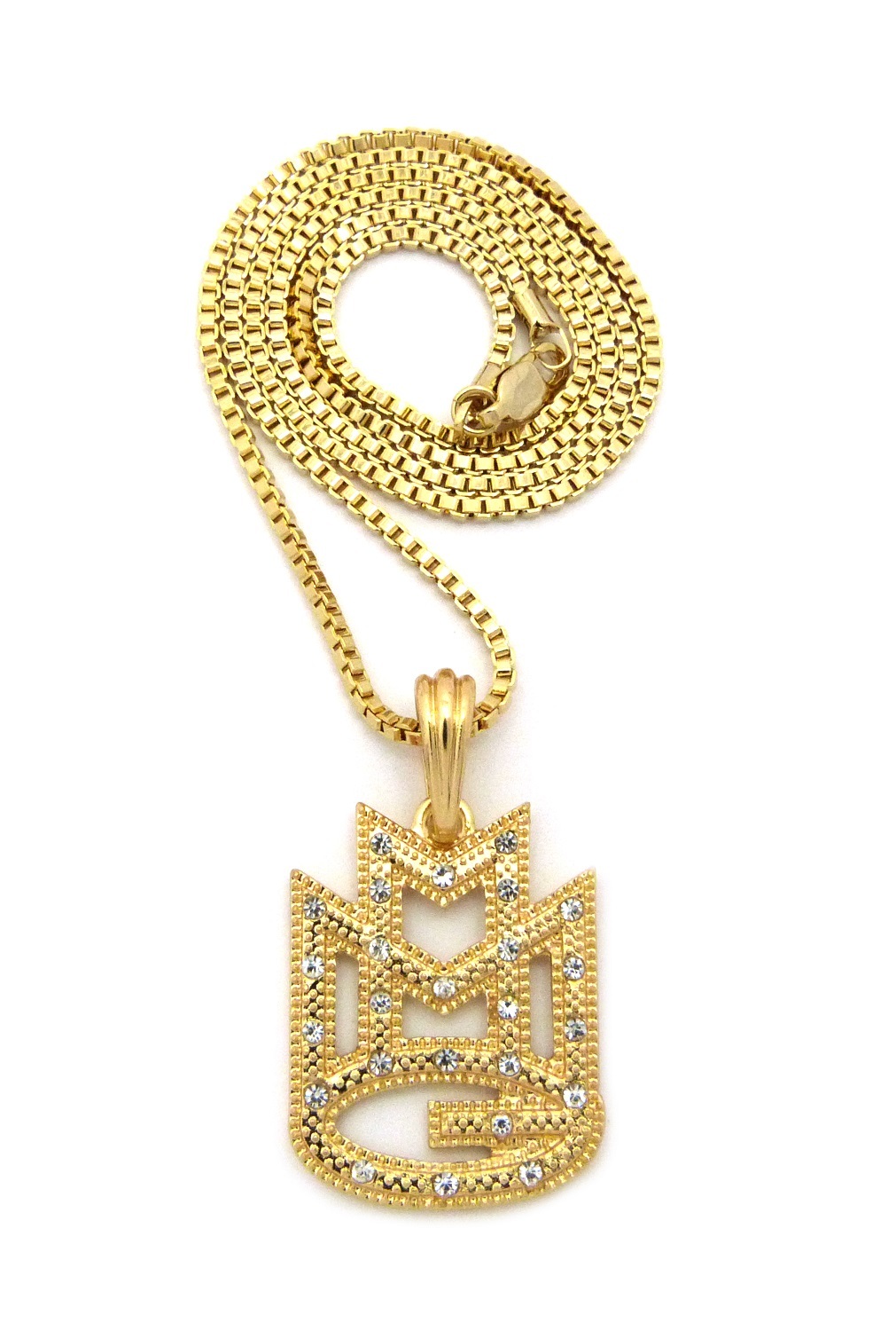 Hip Hop MMG Music Group Inspired Pendant 2mm 24″ Box Chain Necklace XSP284BX