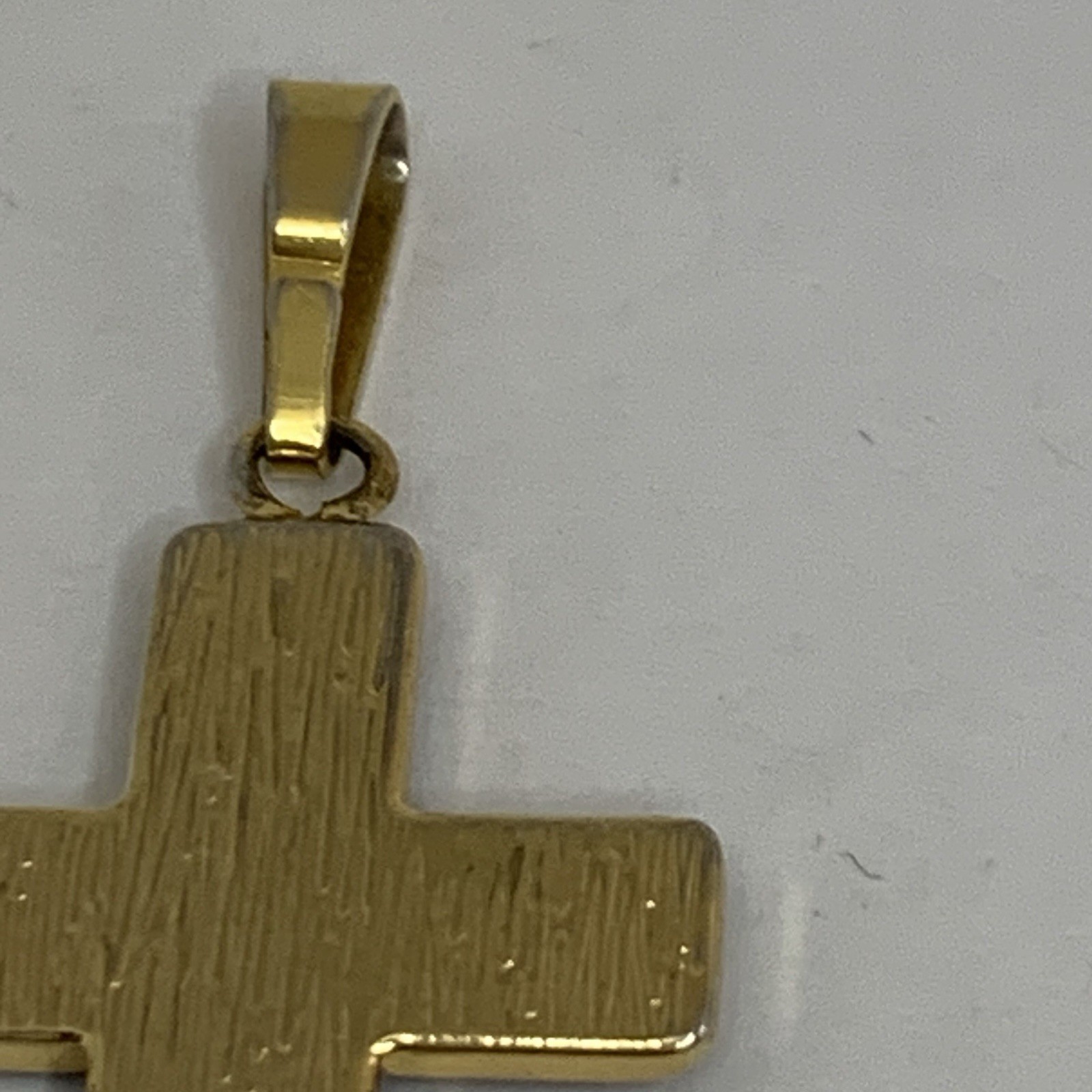 Damascene Spanish Etched Cross Gold Tone Pendant 1 7/8″ L Toledo