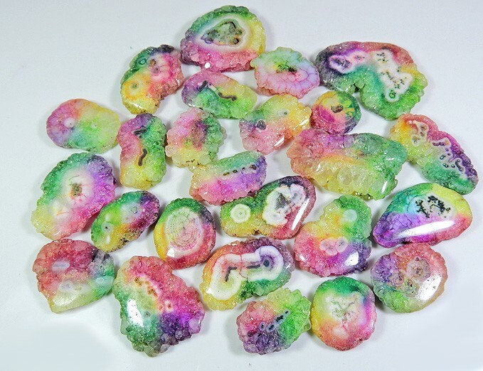 1250Cts.Natural Solar Druzy Agate Multi Color Mix Cabochon Gemstone 30Pcs Lot