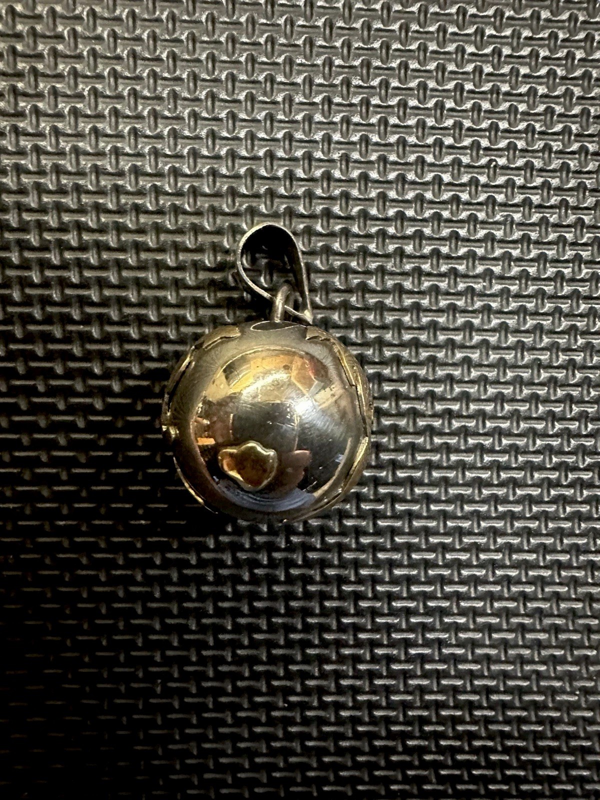 VTG Sterling Silver 925 Globe Chime Harmony Pendant World Map Bell Charm 14.3 Gr