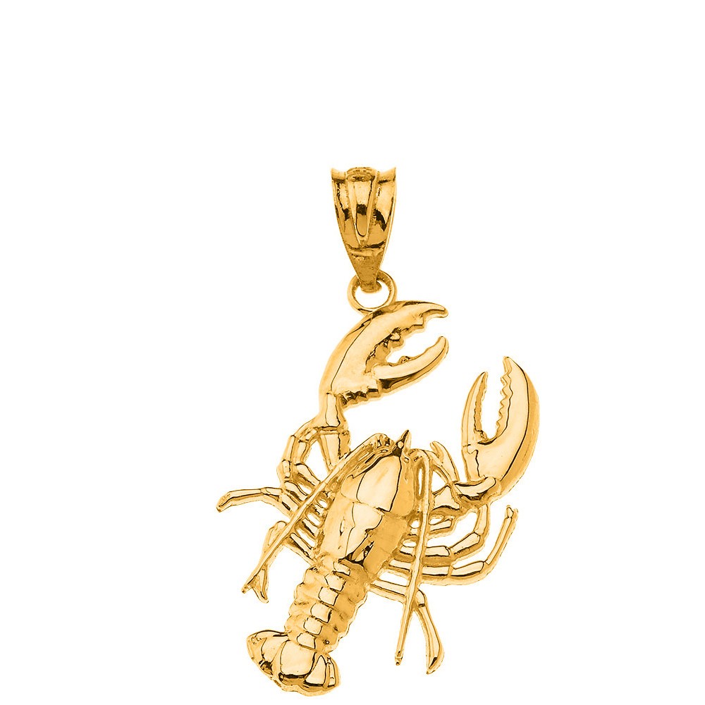 Gold Lobster Ocean Pendant Necklace (Available in Yellow/Rose/White Gold)