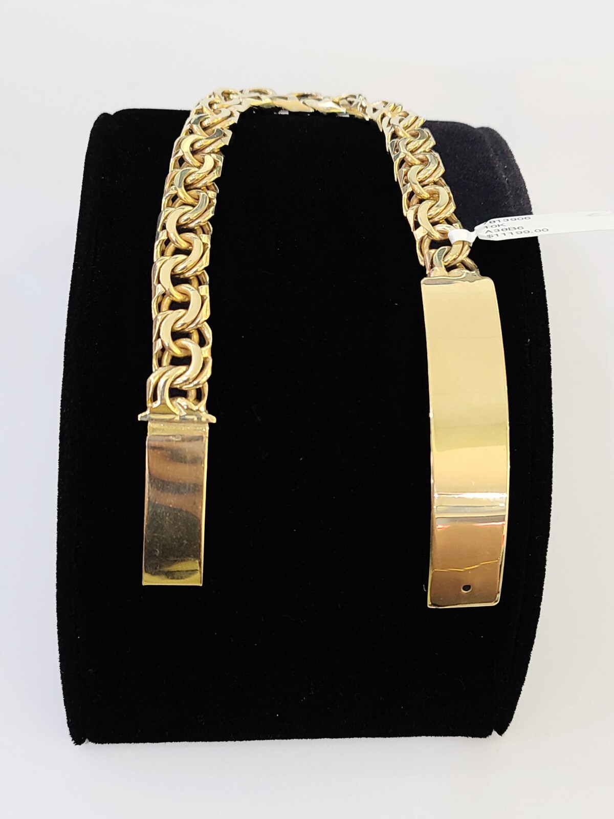 10k Solid Yellow Gold Chino ID Bracelet Size 8″ Inch 8mm Box Lock Real 10kt