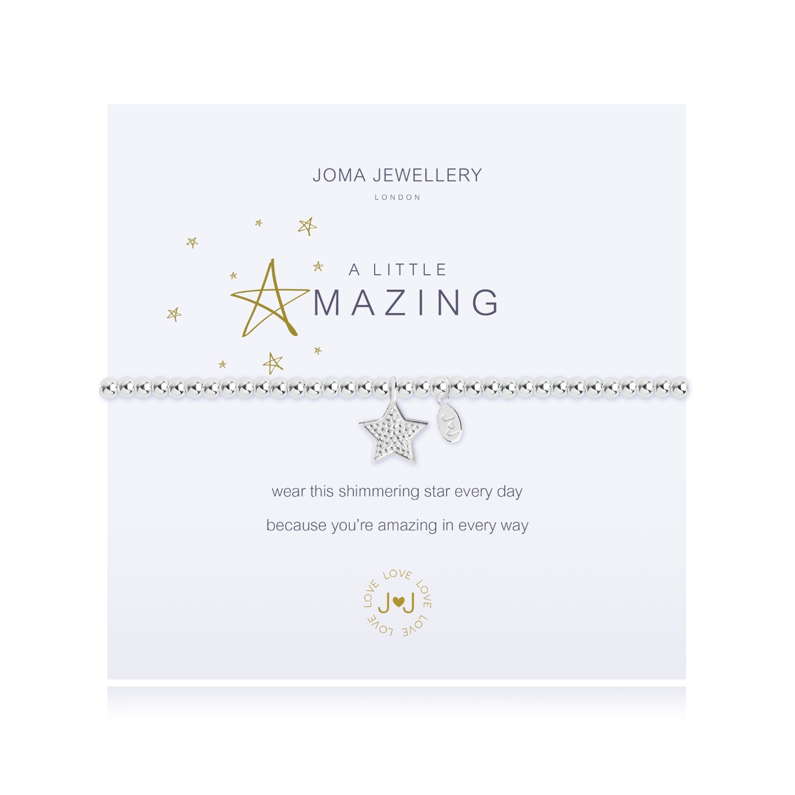Joma Jewellery Silver Plated Beaded Bracelet A Little AMAZING + Gift Bag 2433