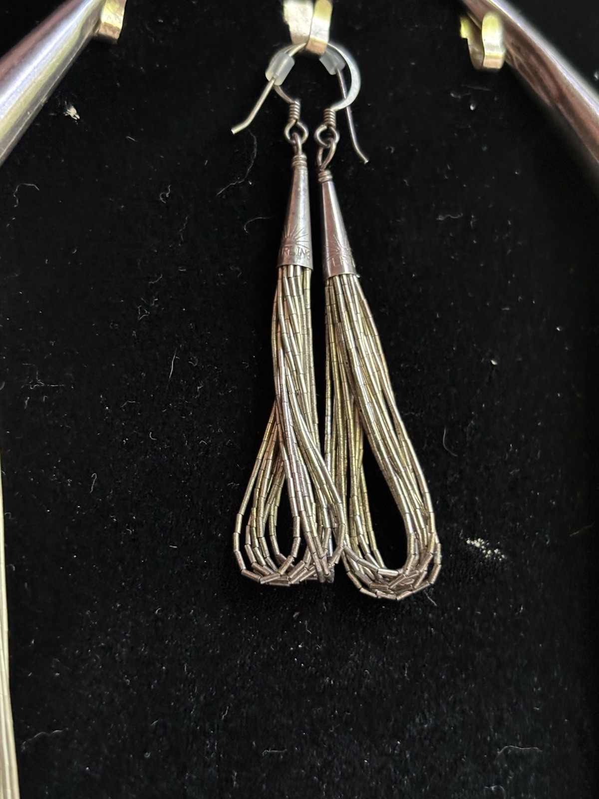 Liquid Silver Sterling 99 Strand Necklace W/ Earrings 111 grams 23in 925 Signed