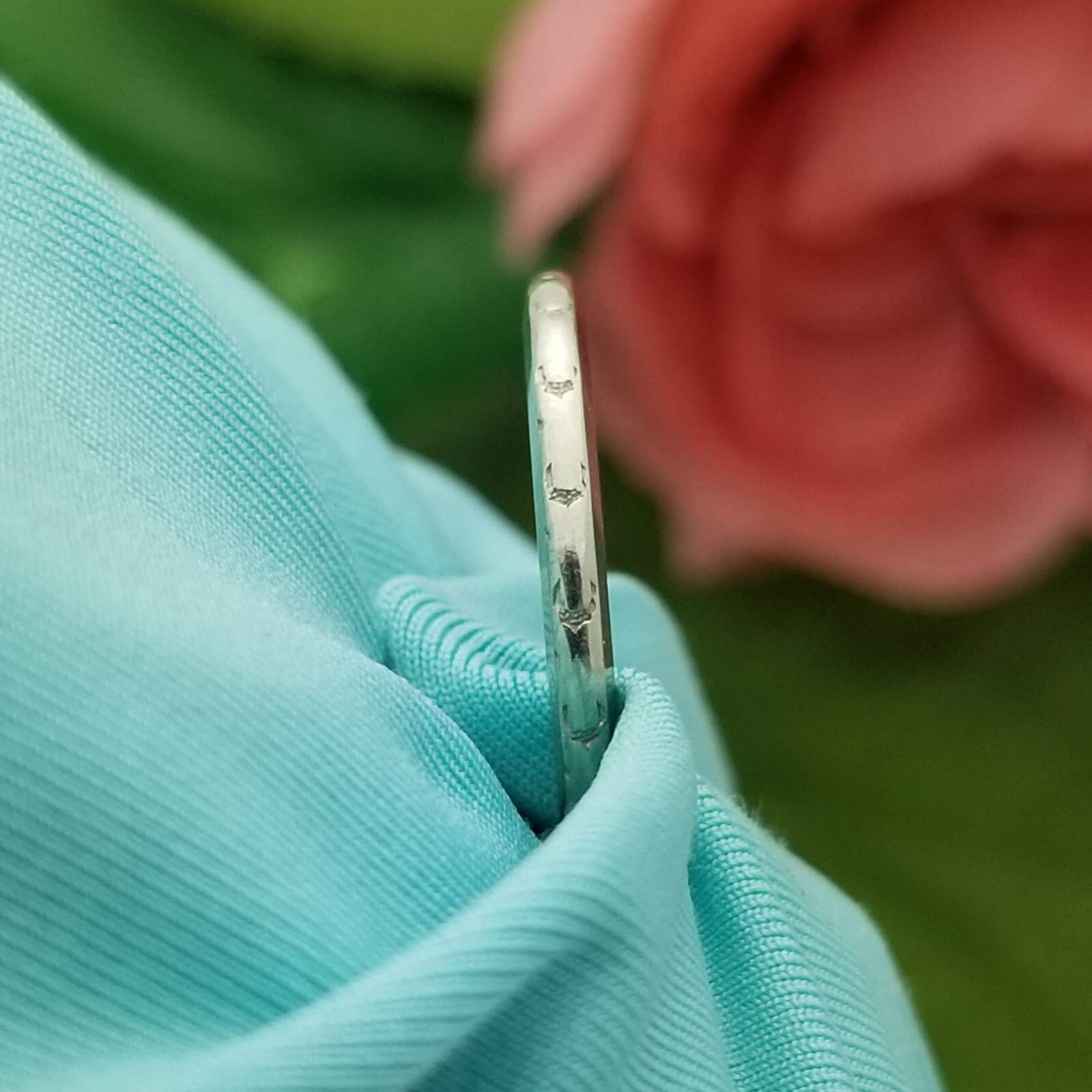 Vintage 18K White Gold Etched Wedding Band-1920s-Dated 12/18/26-1.7mm Wide