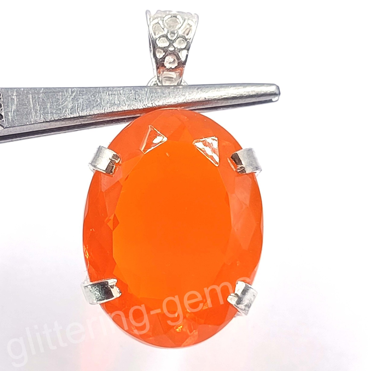 78.30 Ct Natural Orange Sapphire Oval Cut 925 Silver Pendant Certified Gem 5DOS