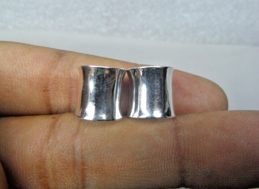 Sterling Silver 925 Earrings, Ear Tunnels and Plugs Gauge Double Flare