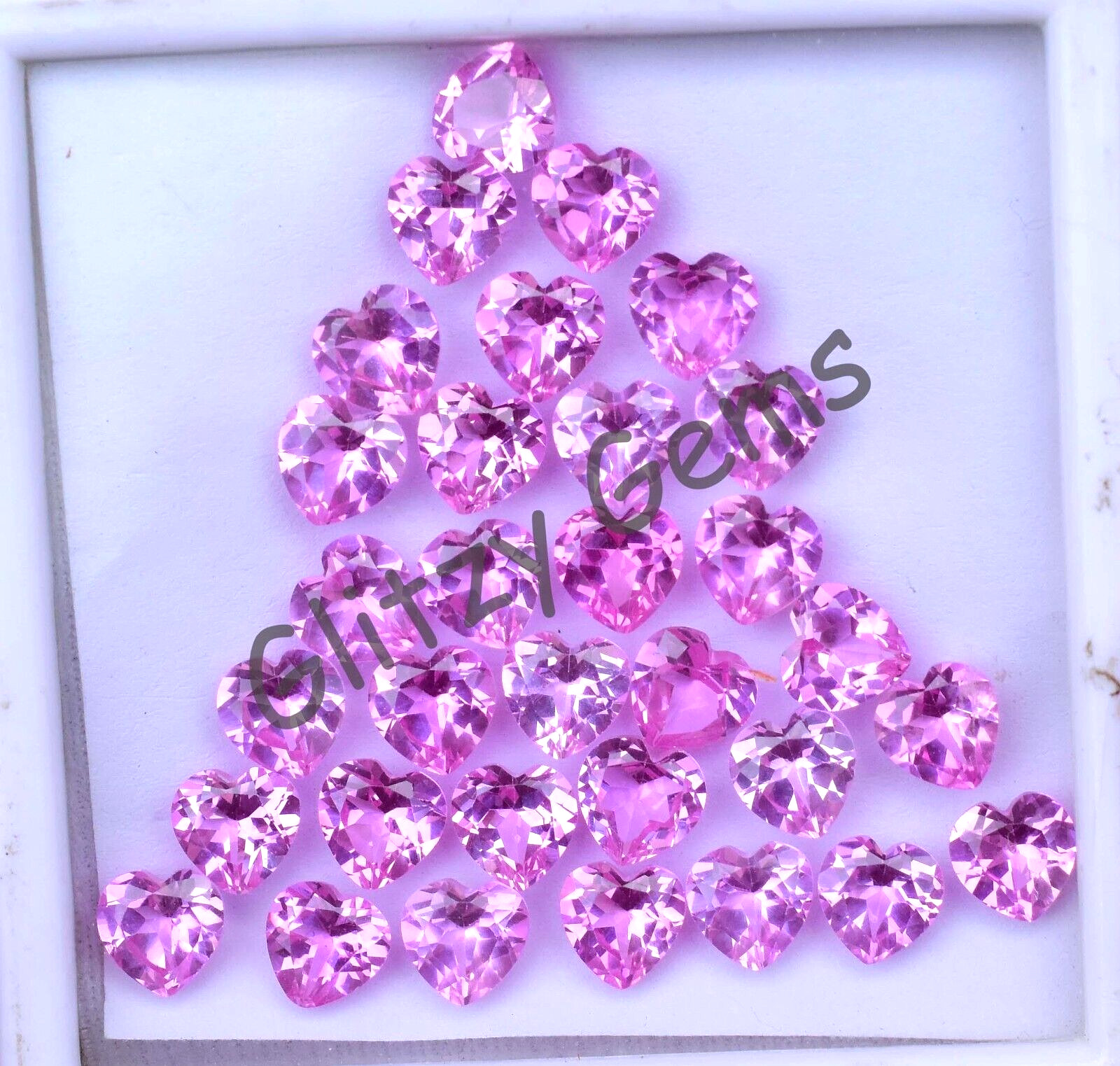 22 Pcs Natural Mogok Pink Ruby Heart 6.90 MM Certified Flawless Loose Gemstone