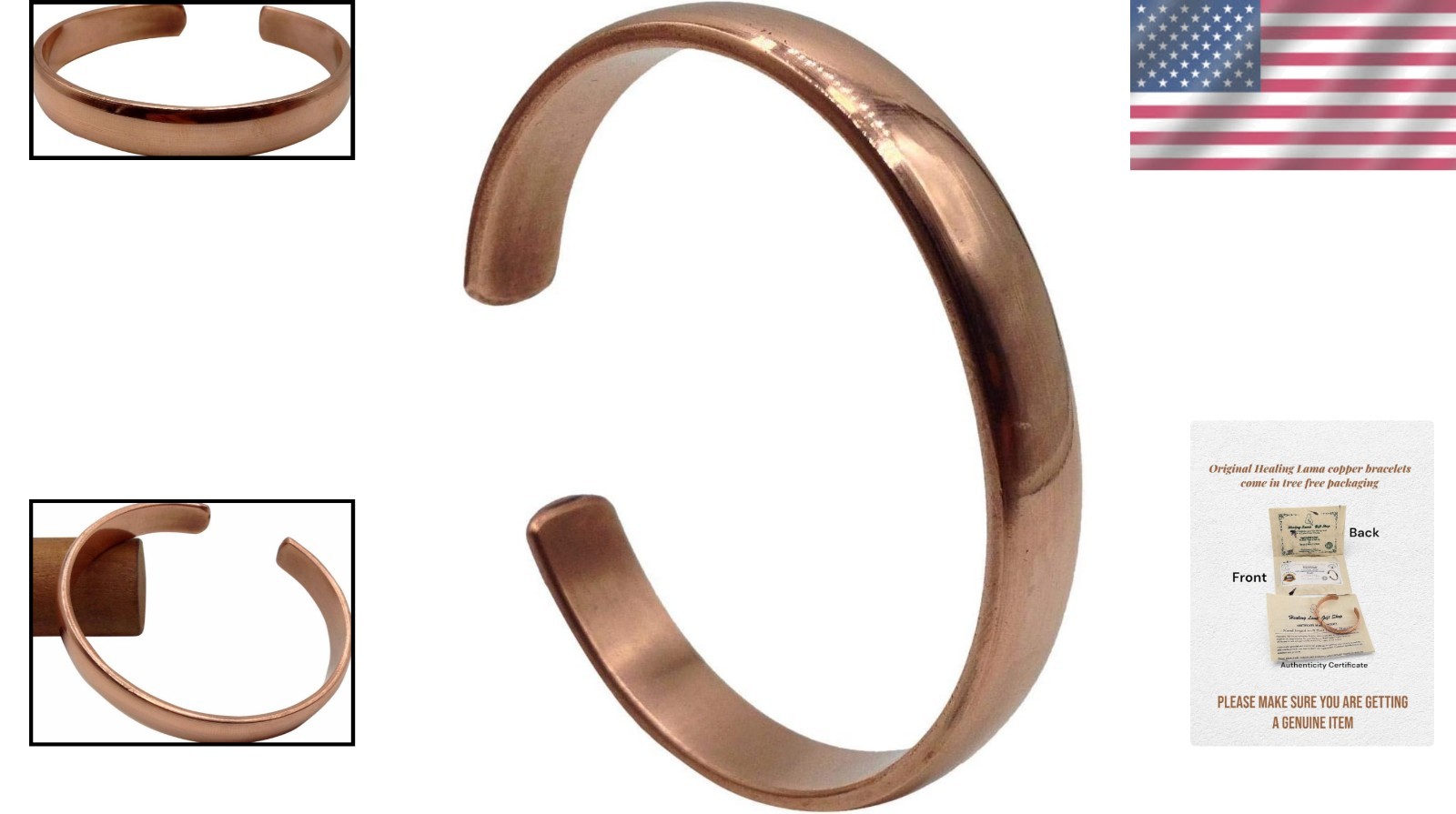 Authentic Hand Forged Copper Bracelet with Adjustable Sizes, Made in Nepal