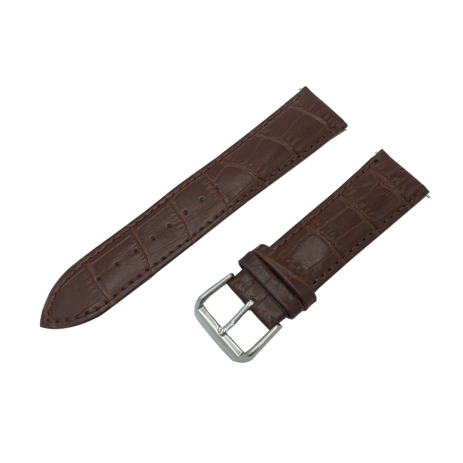 18mm 20mm 22mm Quick Fit Alligator Grain Genuine Leather Watch Band Strap