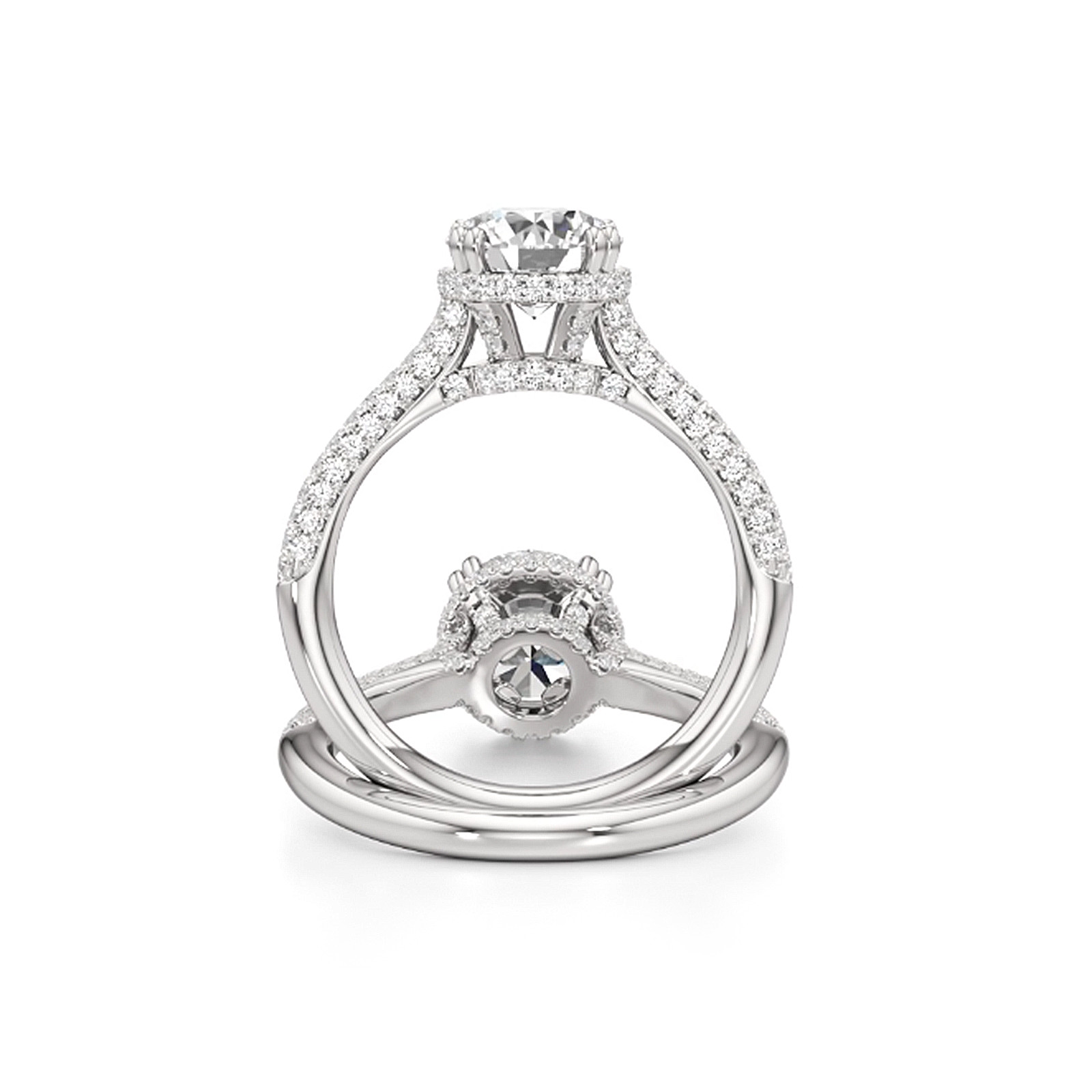 Diamond Engagement Ring 2.75 Ct Lab Grown E F VVS 18K White Gold IGI Round Cut