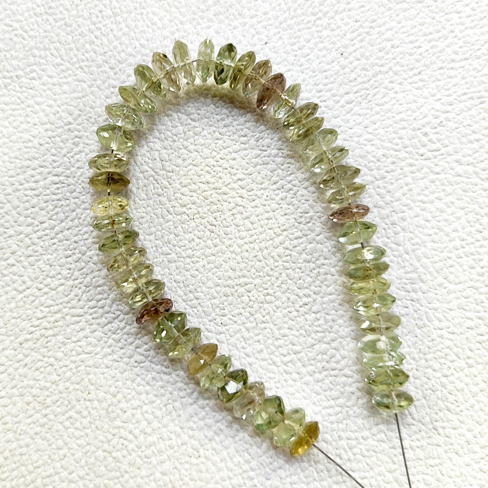 Brazil Green Amethyst Prasiolite Faceted Rondelle Beads 7-8mm 6″ Gem Strand