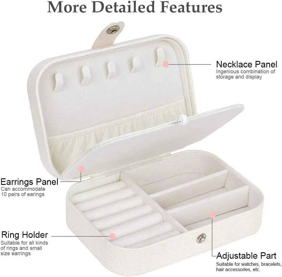 Double Layer Jewelry Box Organizer Case Rings Earrings Necklace Storage Portable