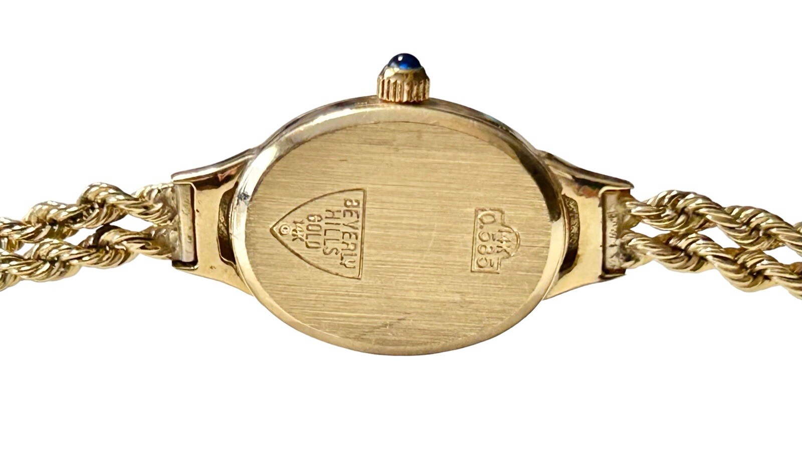 14K Gold Yellow Gold BEVERLY HILLS Women’s Rope Bracelet Watch 12.45g 6.5”